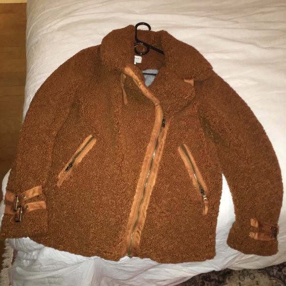 Fluffy burnt orange jacket, new - Picture 1 of 3